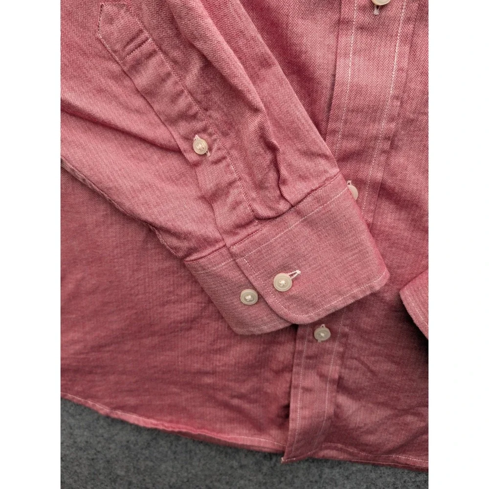 Banana Republic Men's Shirt‎ Extra Large Red Button-up Long Sleeve